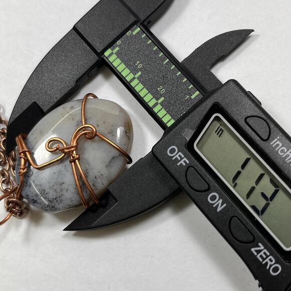 Handcrafted Wire Wrapped dendritic agate necklace Pendant Oval Cabochon - Picture 3 of 3